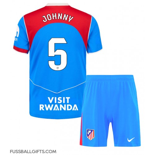 Atletico Madrid Johnny Cardoso #5 Fußballbekleidung 3rd trikot Kinder 2025-26 Kurzarm (+ kurze hosen)